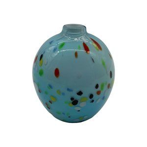 Crate and Barrel Turquoise Ziggy Confetti Bud Vase
